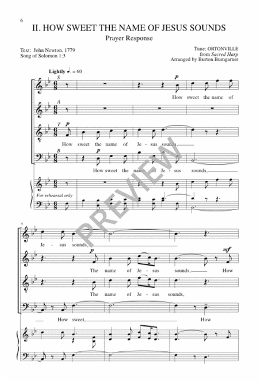 Three Hymn Arrangements from Sacred Harp 4-Part scores gallery preview page 6
