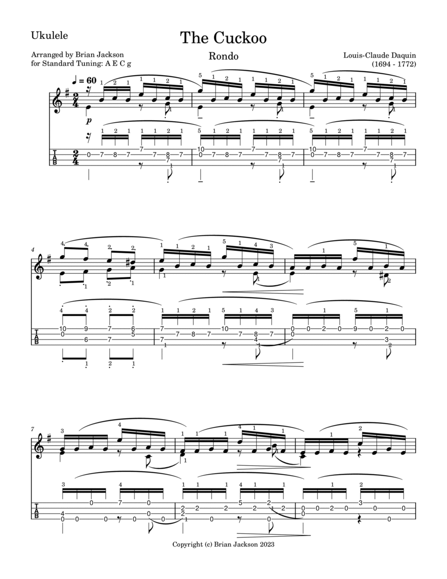 The Cuckoo The Cuckoo Ukulele scores gallery preview page 1
