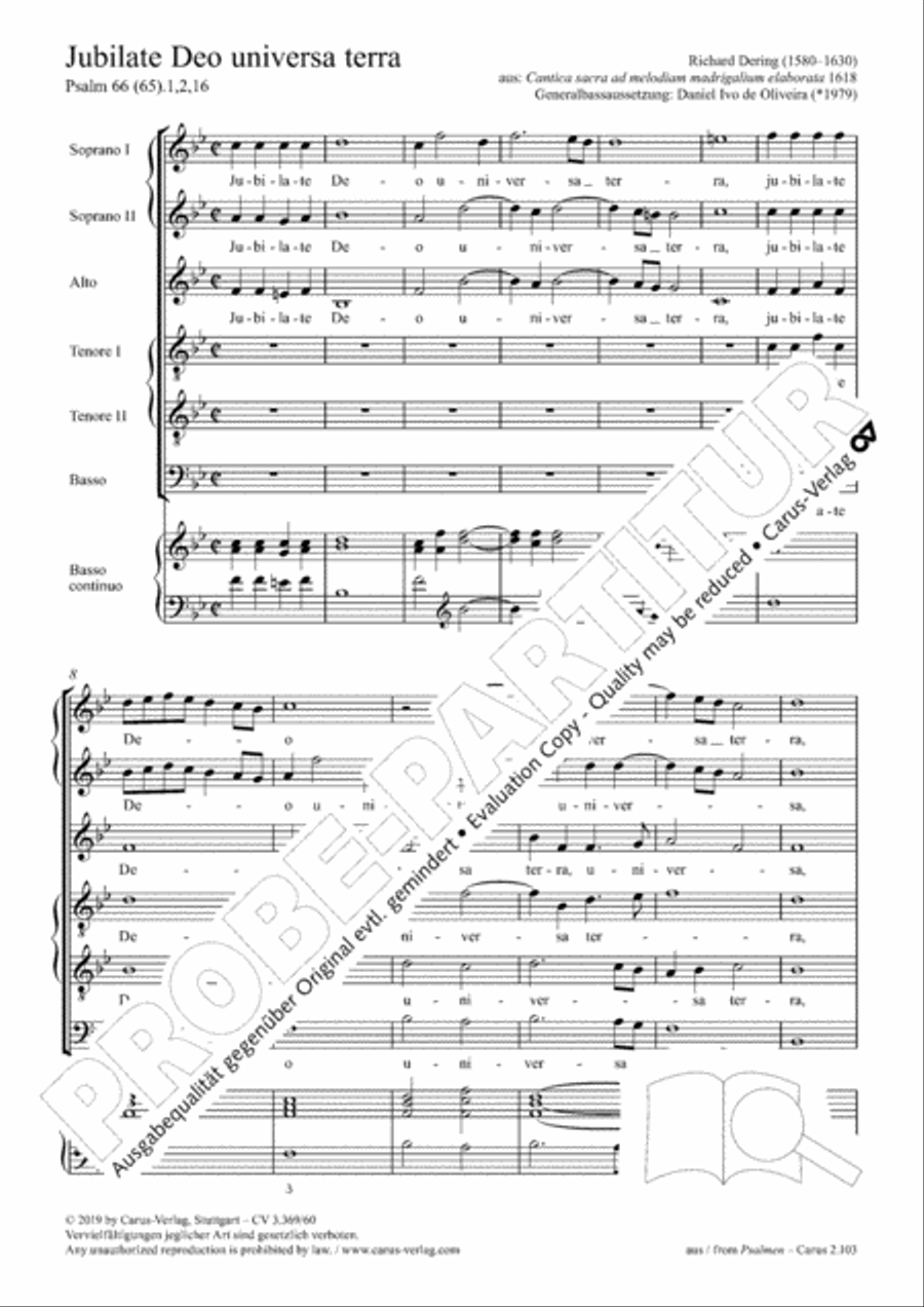 Jubilate Deo universa terra SSAATB scores gallery preview page 2