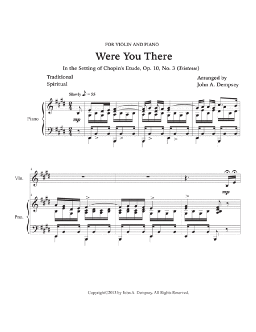 A Touch of Chopin: Were You There? (Violin and Piano) Violin Solo scores gallery preview page 5