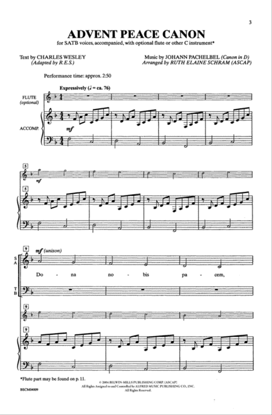 Advent Peace Canon Advent Peace Canon 4-Part scores gallery preview page 2