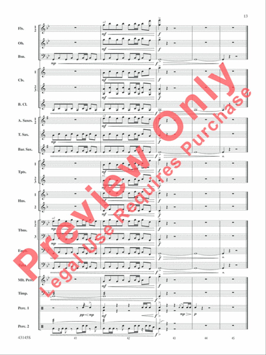 House of Cards (Theme) Concert Band scores gallery preview page 14