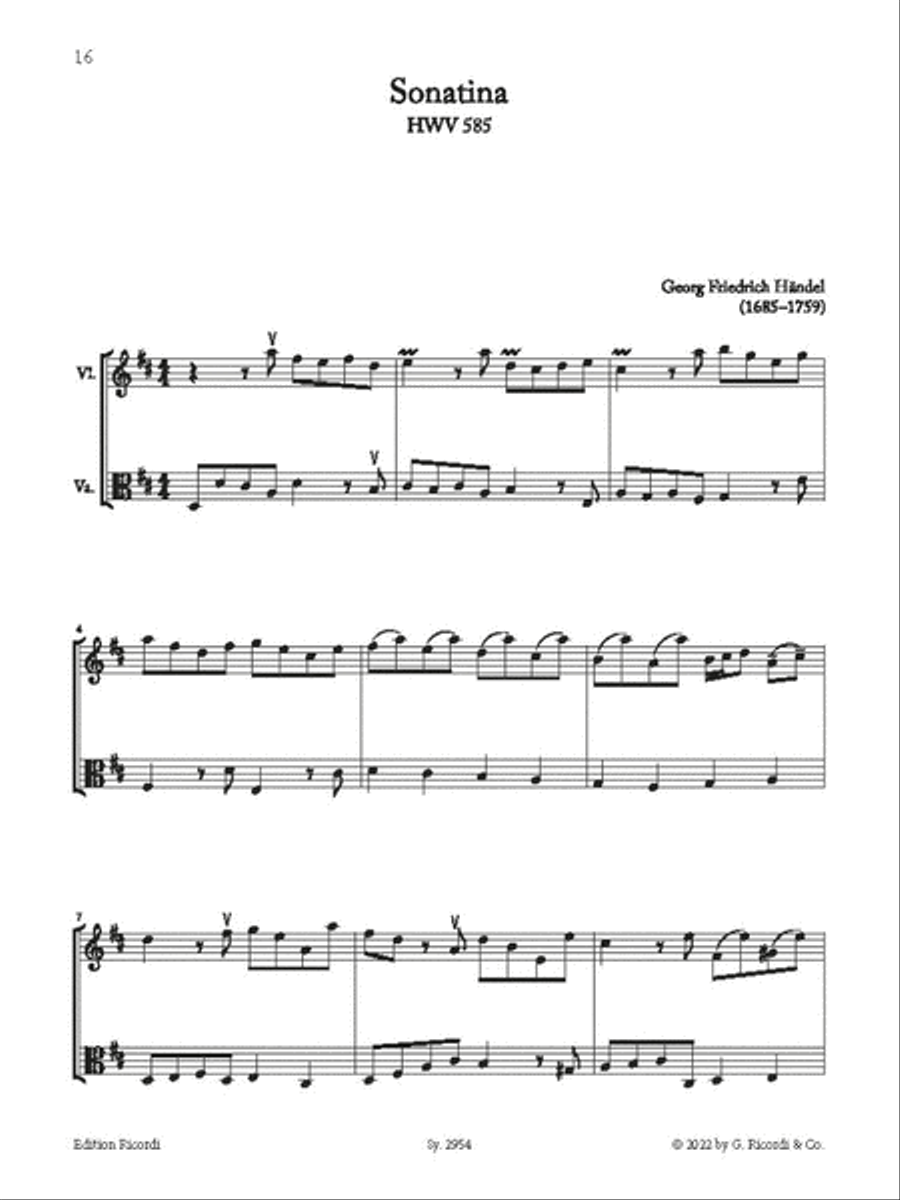 15 Barock-Duos für Violine und Viola String Duet scores gallery preview page 3
