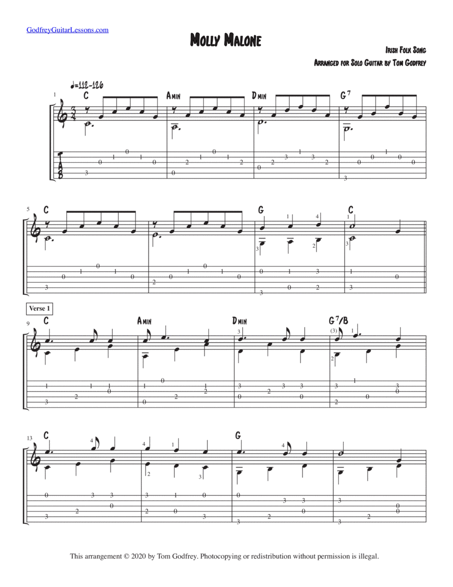 Molly Malone Acoustic Guitar scores gallery preview page 1