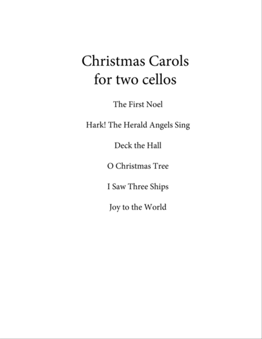 Christmas Carols for Two Cellos Christmas Carols for Two Cellos String Orchestra scores gallery preview page 1