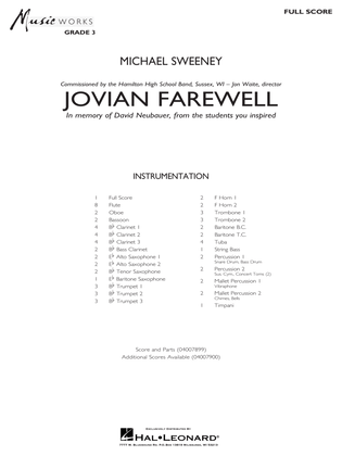 Book cover for Jovian Farewell - Conductor Score (Full Score)