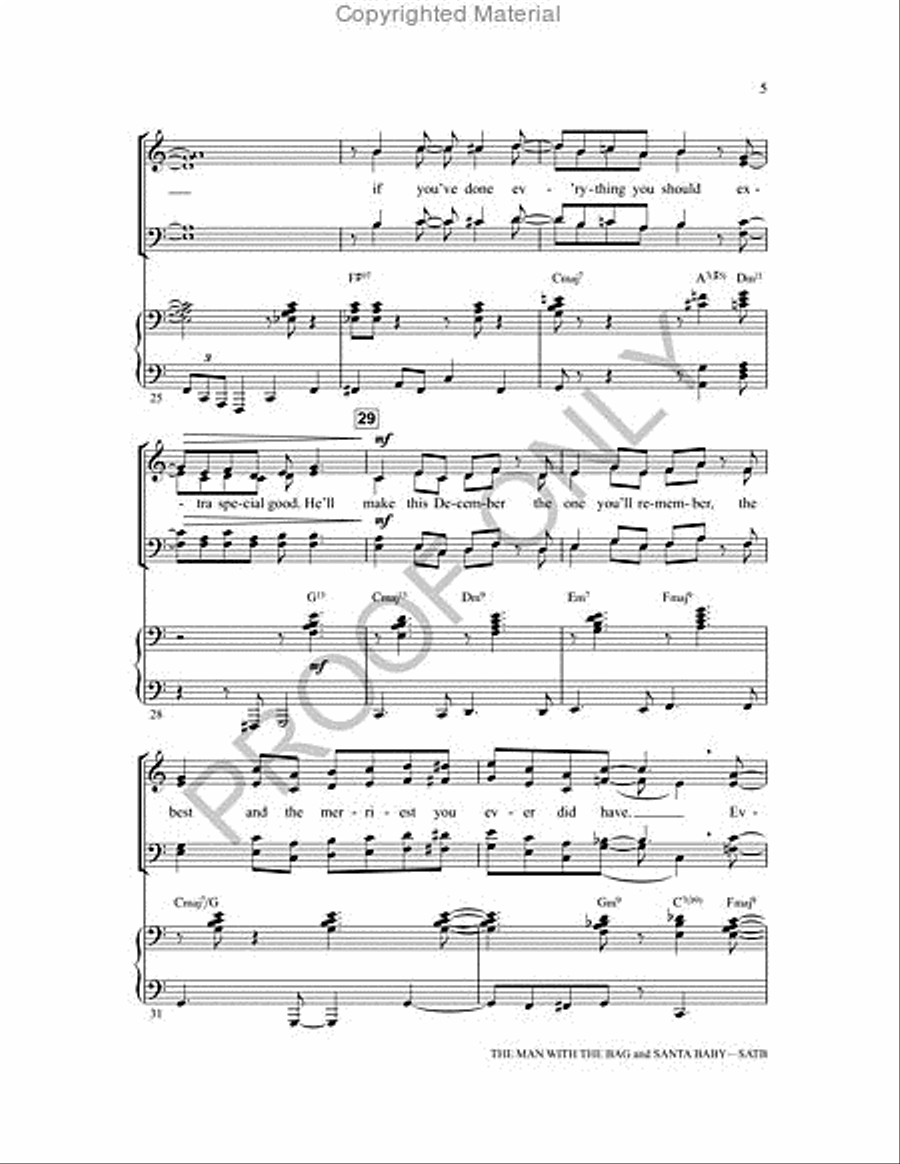 The Man With The Bag And Santa Baby 4-Part scores gallery preview page 5