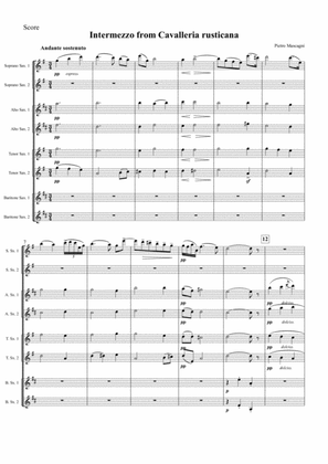 Intermezzo from "Cavalleria Rusticana" (Saxophone Choir)