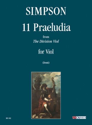 Book cover for 11 Praeludia from "The Division Viol" for Viol