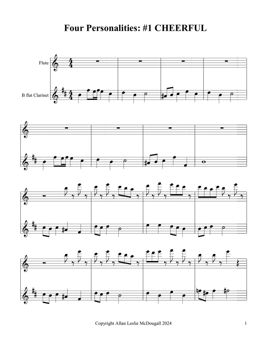 Four Personalities Woodwind Duet scores gallery preview page 1