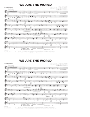We Are The World - Eb Baritone Sax