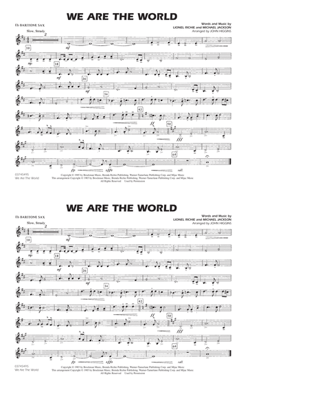 We Are The World - Eb Baritone Sax