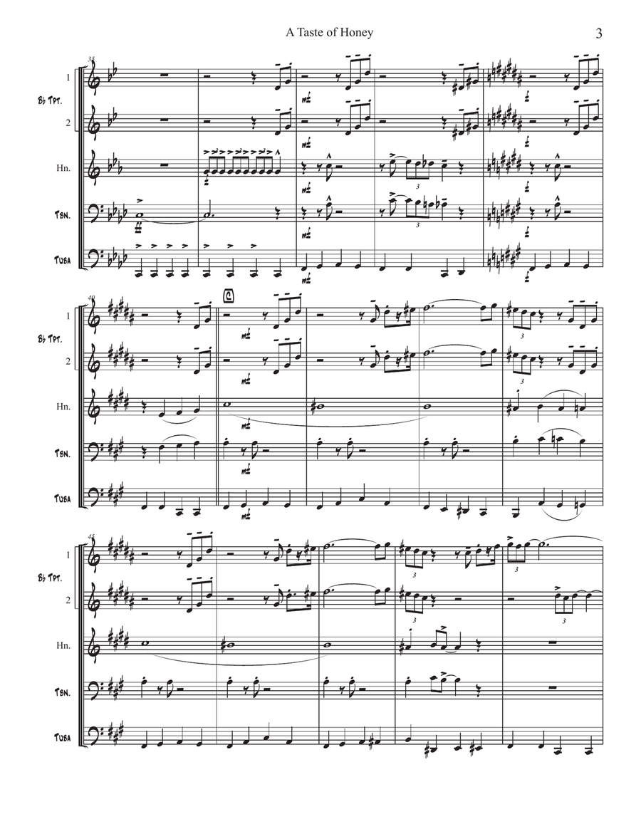 A Taste Of Honey Brass Ensemble scores gallery preview page 3