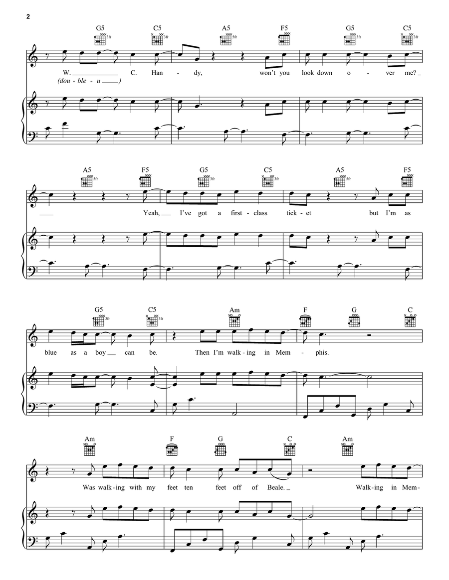 Walking In Memphis Acoustic Guitar scores gallery preview page 2