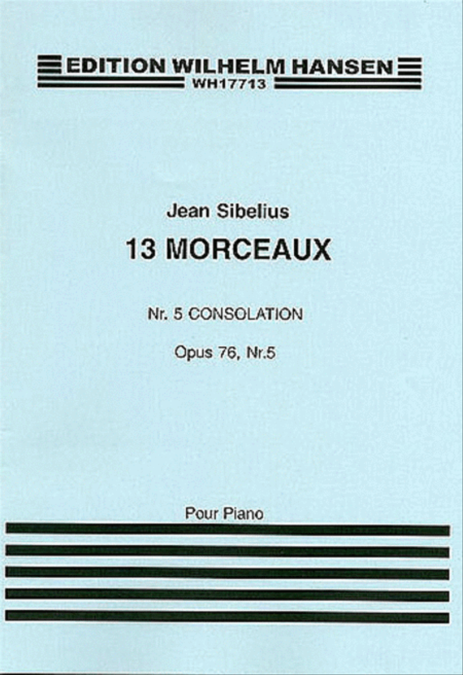 Jean Sibelius: 13 Pieces Op.76 No.5 'Consolation' Piano Solo scores gallery preview page 1