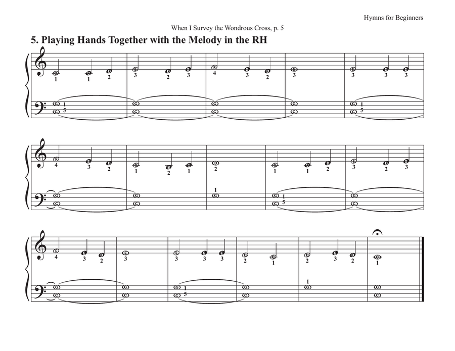 When I Survey the Wondrous Cross (Hymns for Beginners) Piano Method scores gallery preview page 6
