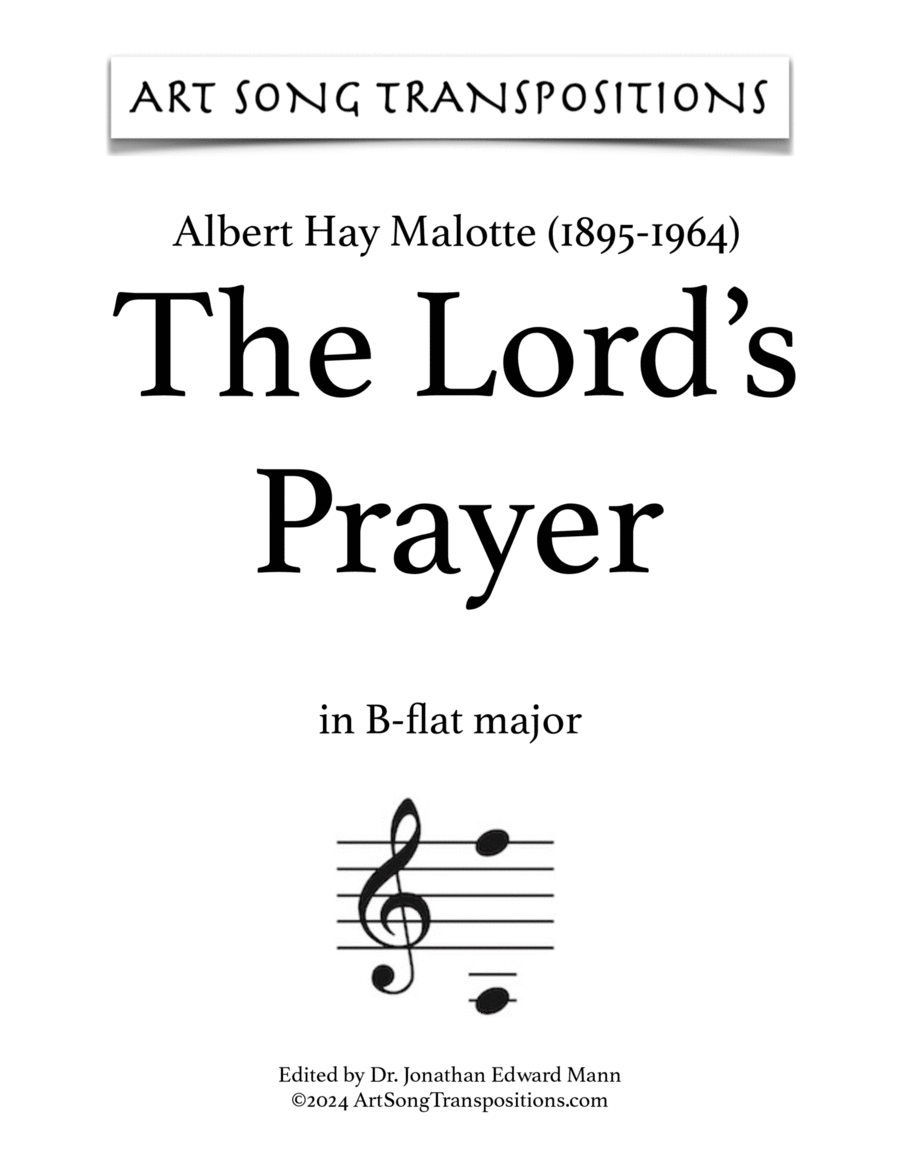 The Lord's Prayer The Lord's Prayer Voice scores gallery preview page 1