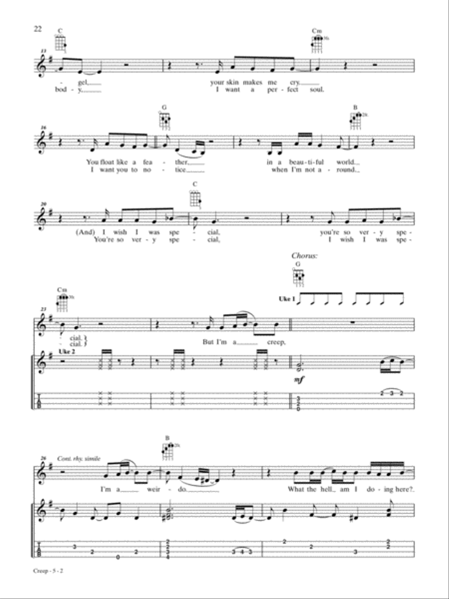 Creep Ukulele scores gallery preview page 2