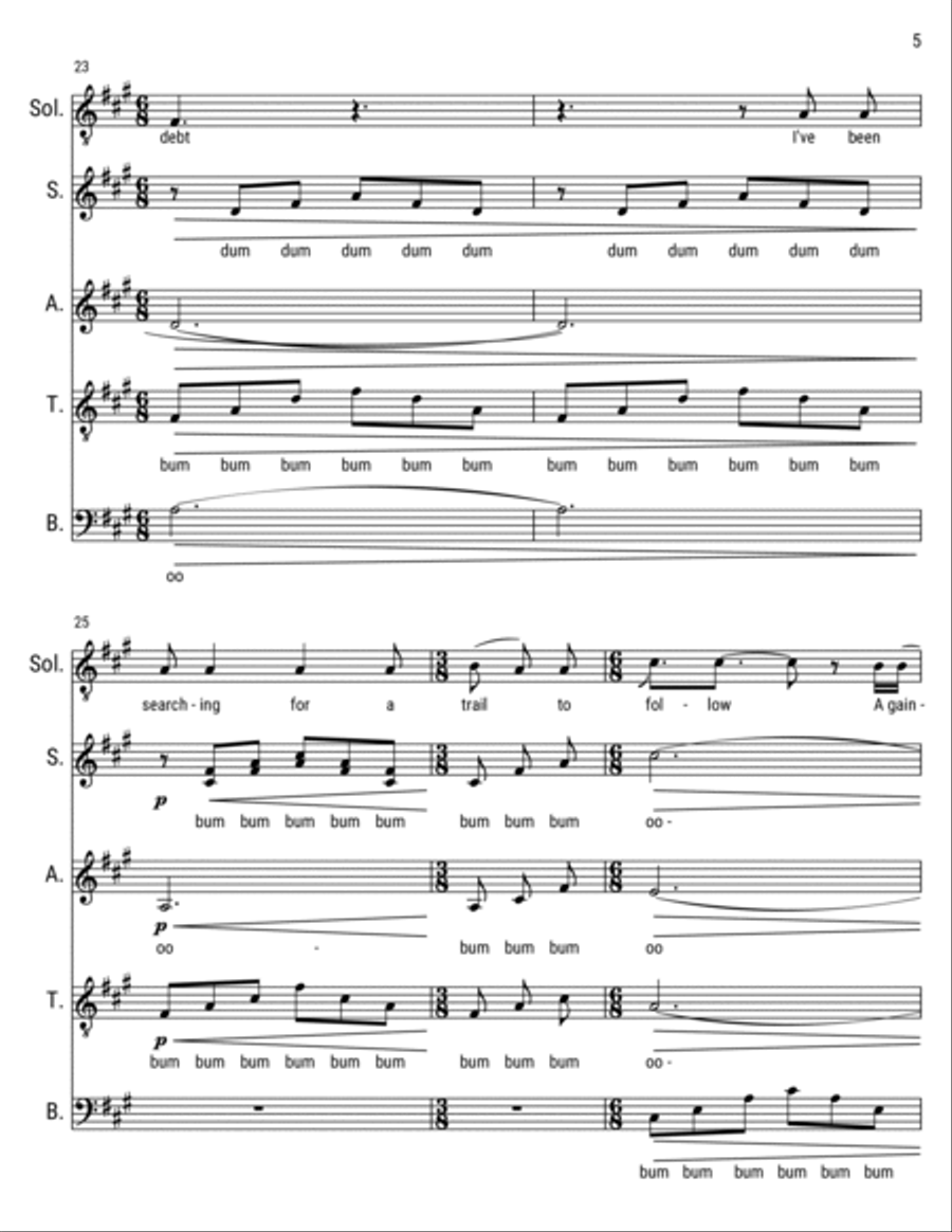The Night We Met 4-Part scores gallery preview page 5