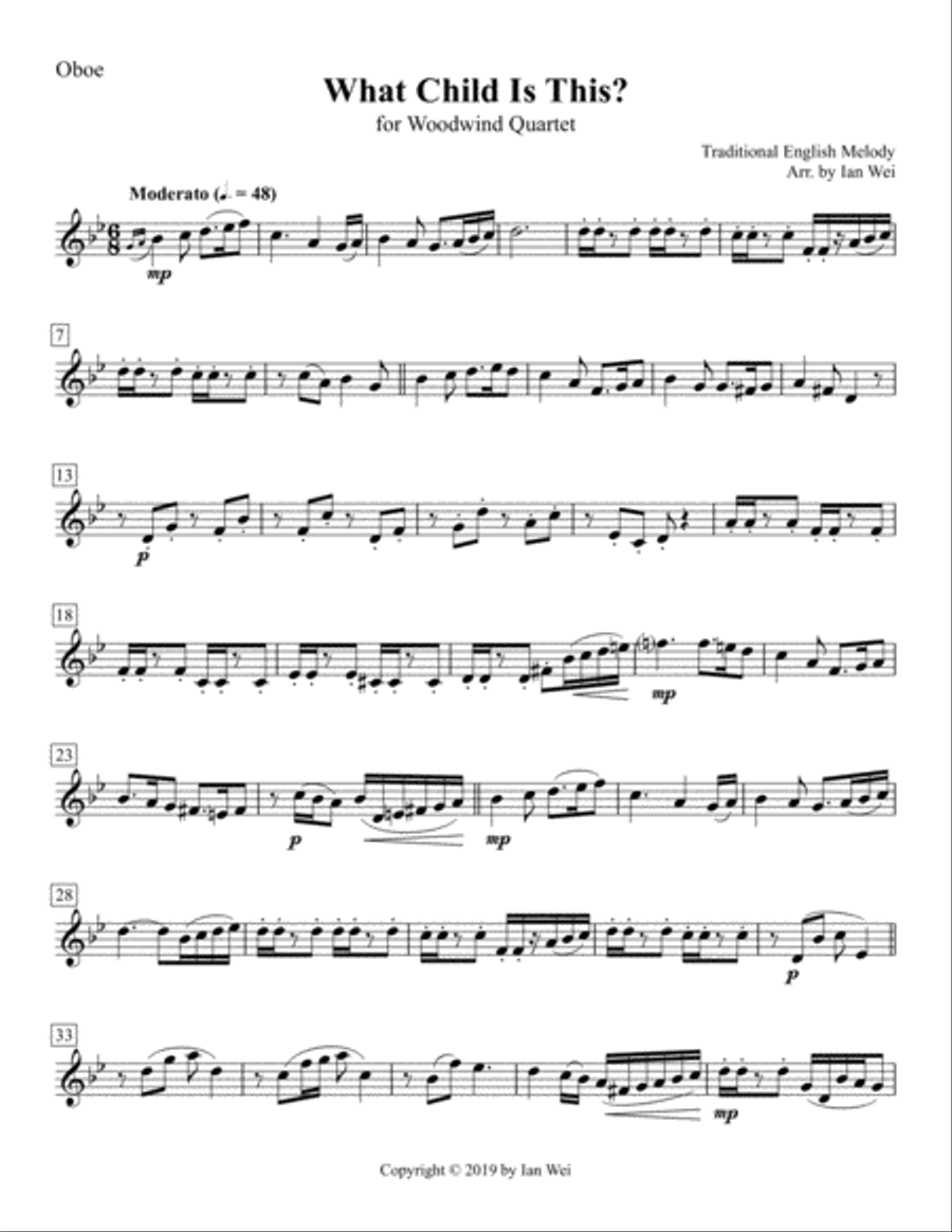 What Child Is This? for Woodwind Quartet What Child Is This? for Woodwind Quartet Woodwind Quartet scores gallery preview page 3