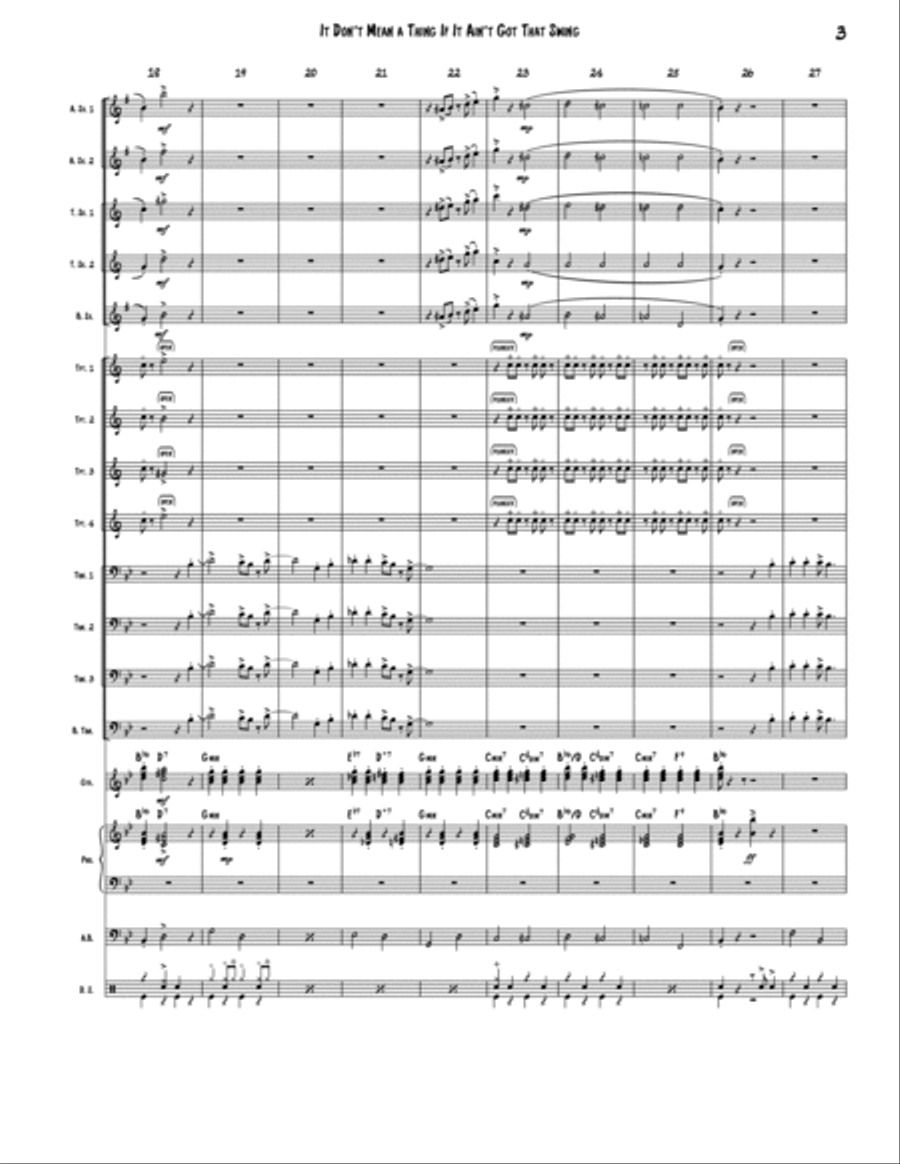 It Don't Mean A Thing (If It Ain't Got That Swing) Jazz Ensemble scores gallery preview page 3