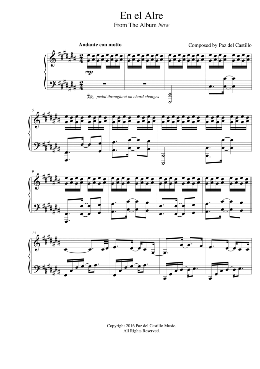 En el Aire Piano Solo scores gallery preview page 1