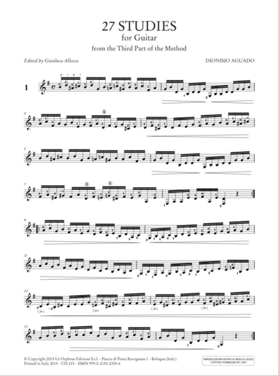 27 Studies for Guitar (from the Third Part of the Method). Foreword by Angelo Gilardino Acoustic Guitar scores gallery preview page 2
