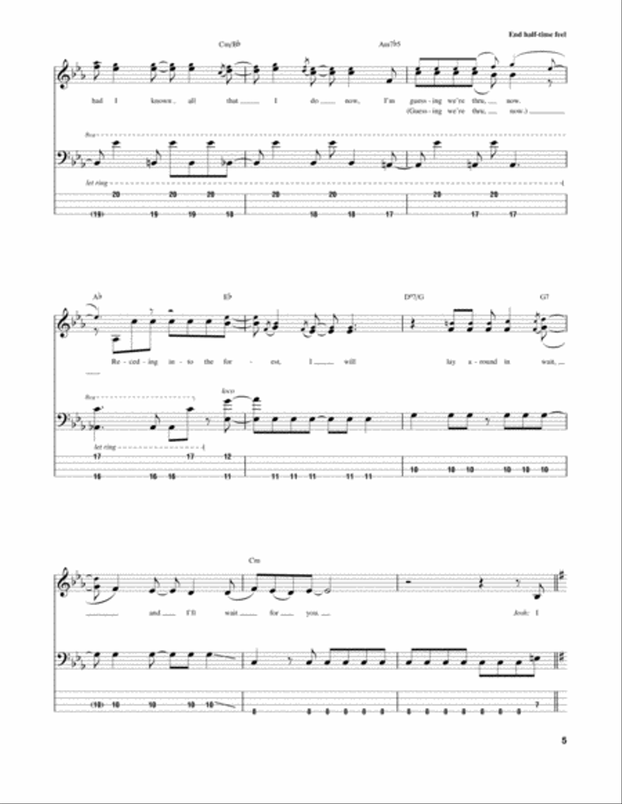 Meet Me At The Corner Bass Guitar Tablature scores gallery preview page 5