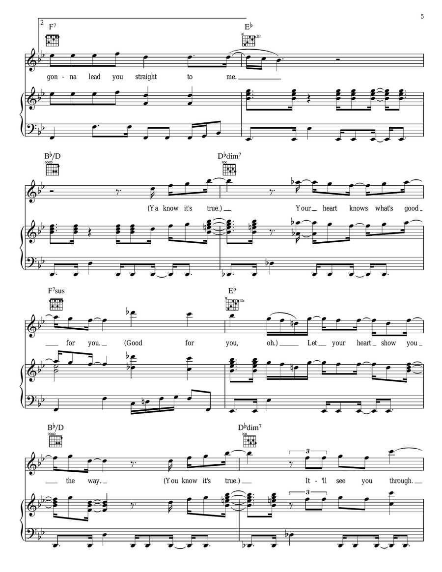 True To Your Heart (from Mulan) Piano, Vocal, Guitar scores gallery preview page 5
