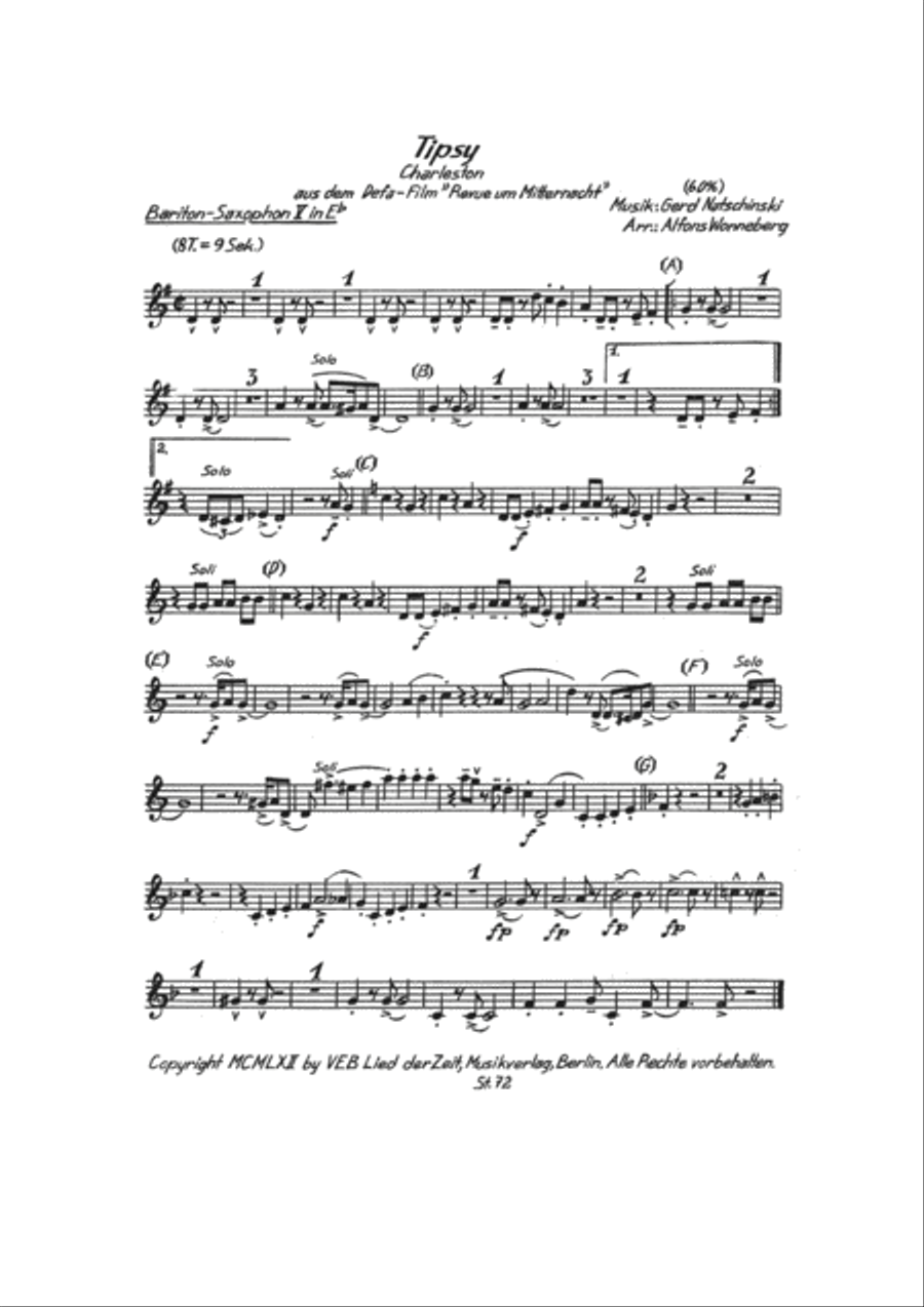 Tipsy Tenor Saxophone scores gallery preview page 2
