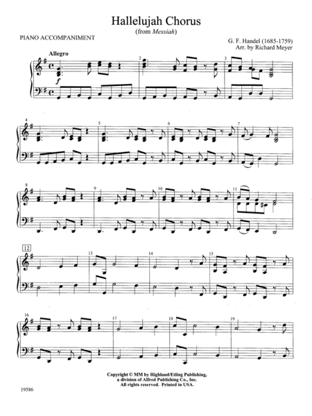 Hallelujah Chorus from Messiah: Piano Accompaniment