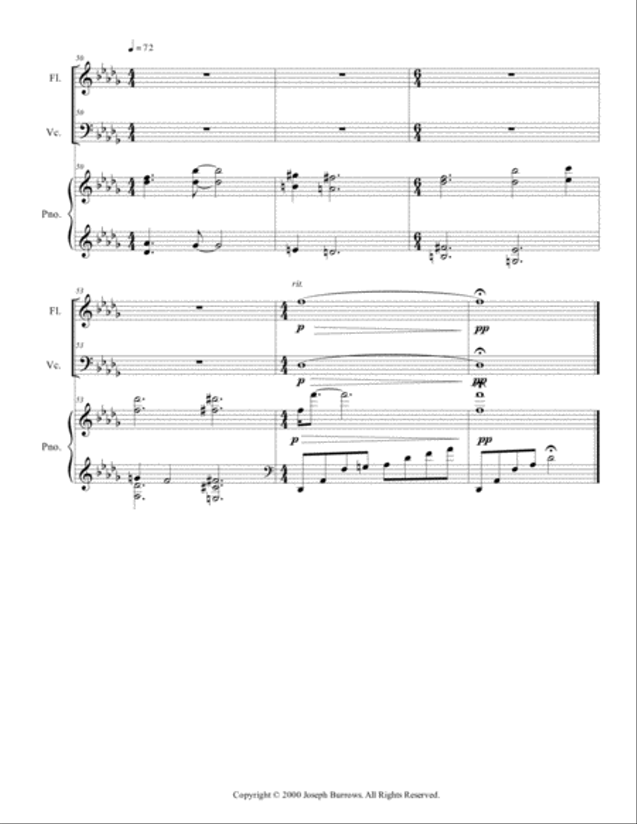 Kairos IV by Joseph Burrows - Flute, Cello and Piano Small Ensemble scores gallery preview page 6