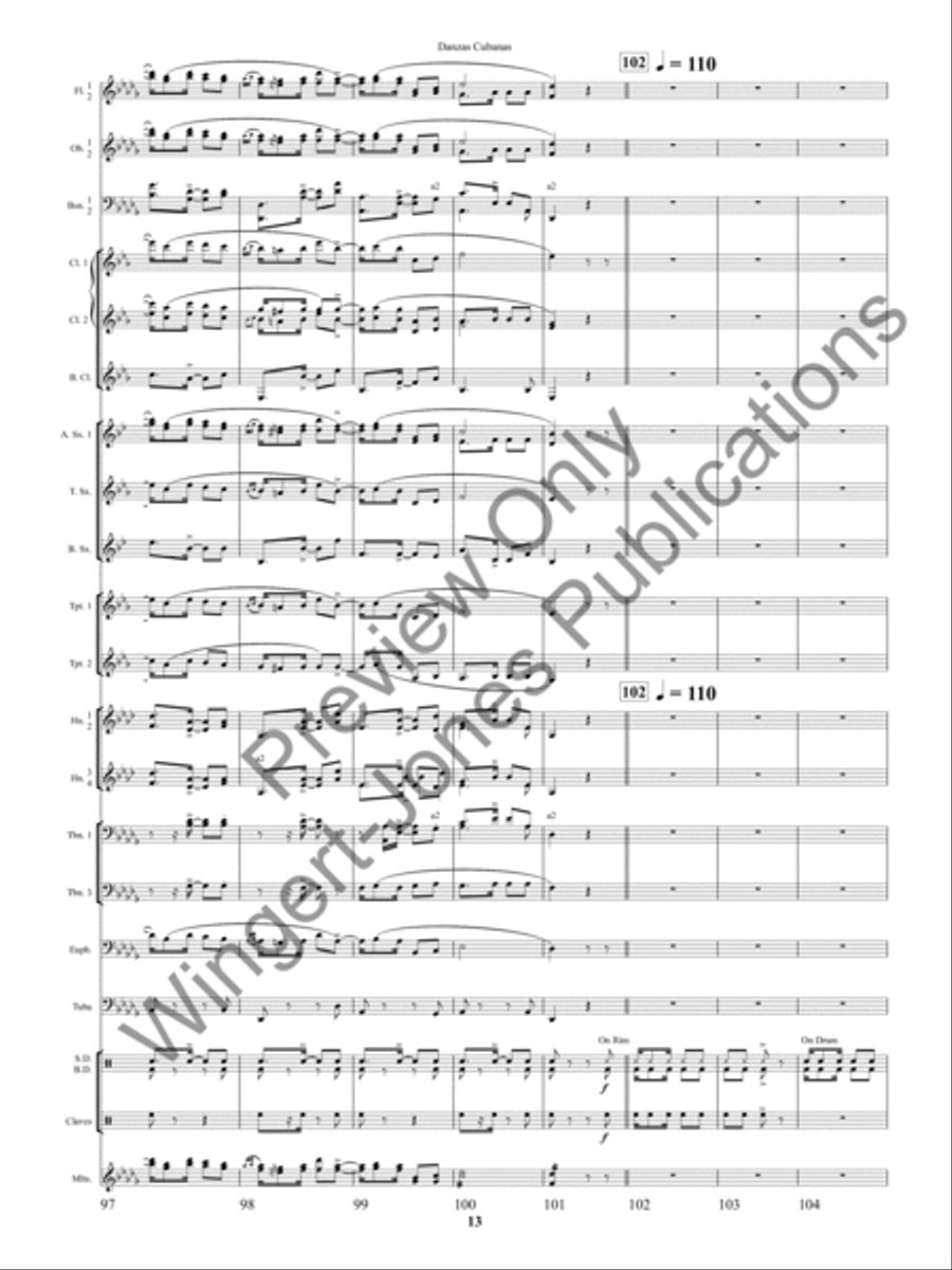 Danzas Cubanas Concert Band scores gallery preview page 16