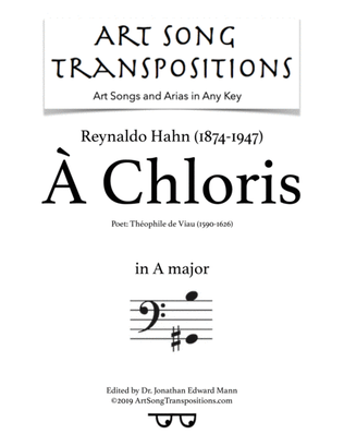HAHN: À Chloris (transposed to A major, bass clef)