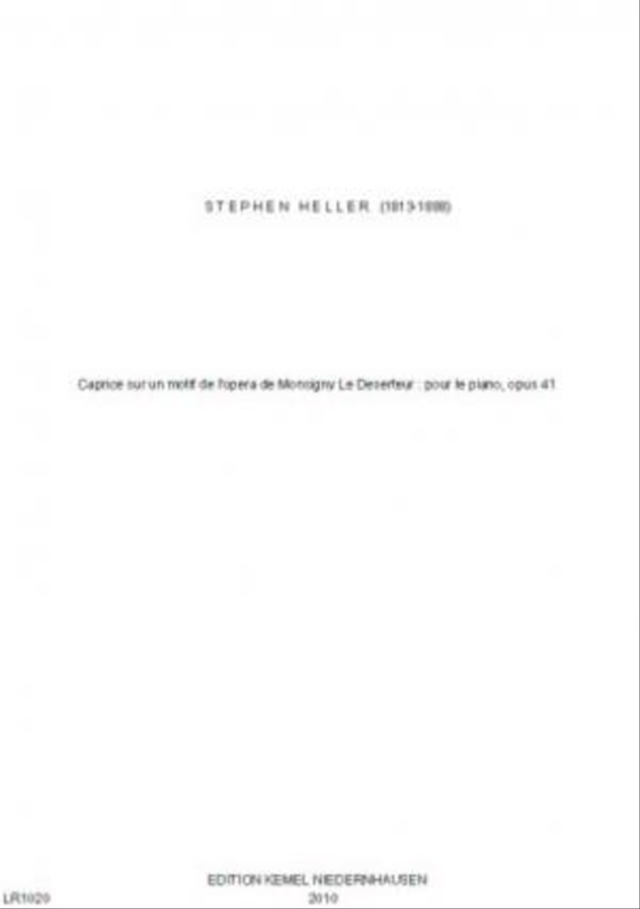 Caprice sur un motif de l'opera de Monsigny Le Deserteur Piano Solo scores gallery preview page 1