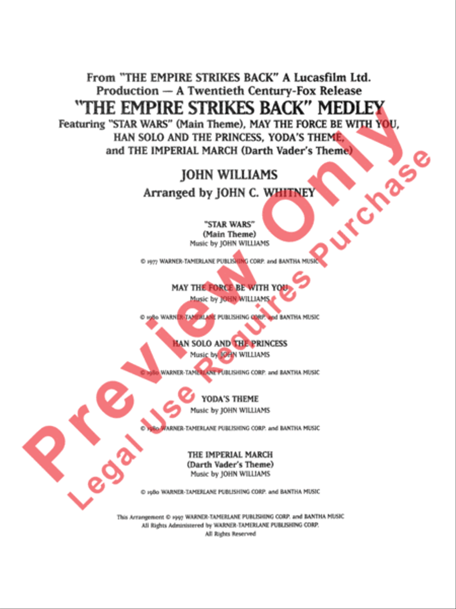 The Empire Strikes Back Medley Full Orchestra scores gallery preview page 3