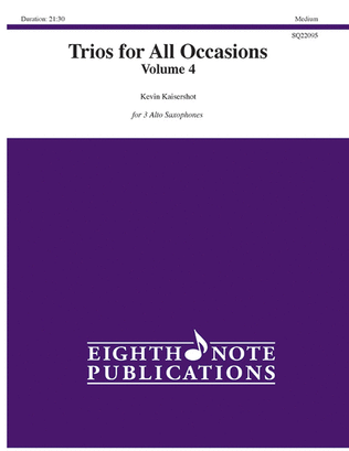 Book cover for Trios for All Occasions, Volume 4 - 3 Alto Saxophones