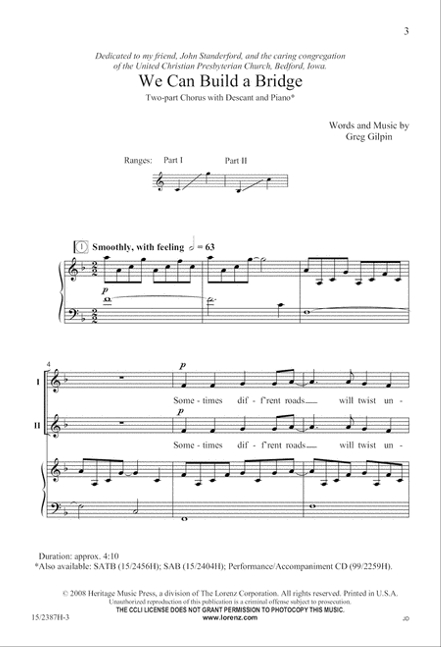 We Can Build a Bridge 2-Part scores gallery preview page 4