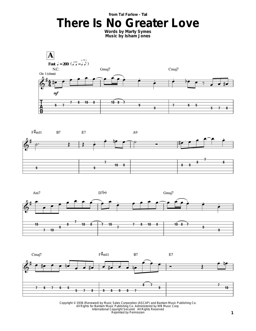 There Is No Greater Love There Is No Greater Love Electric Guitar scores gallery preview page 1