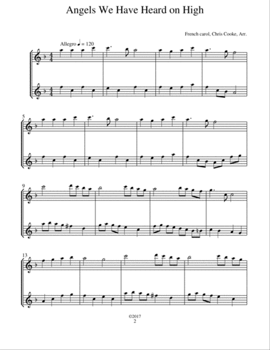 Intermediate Christmas Flute Duets Flute Duet scores gallery preview page 3