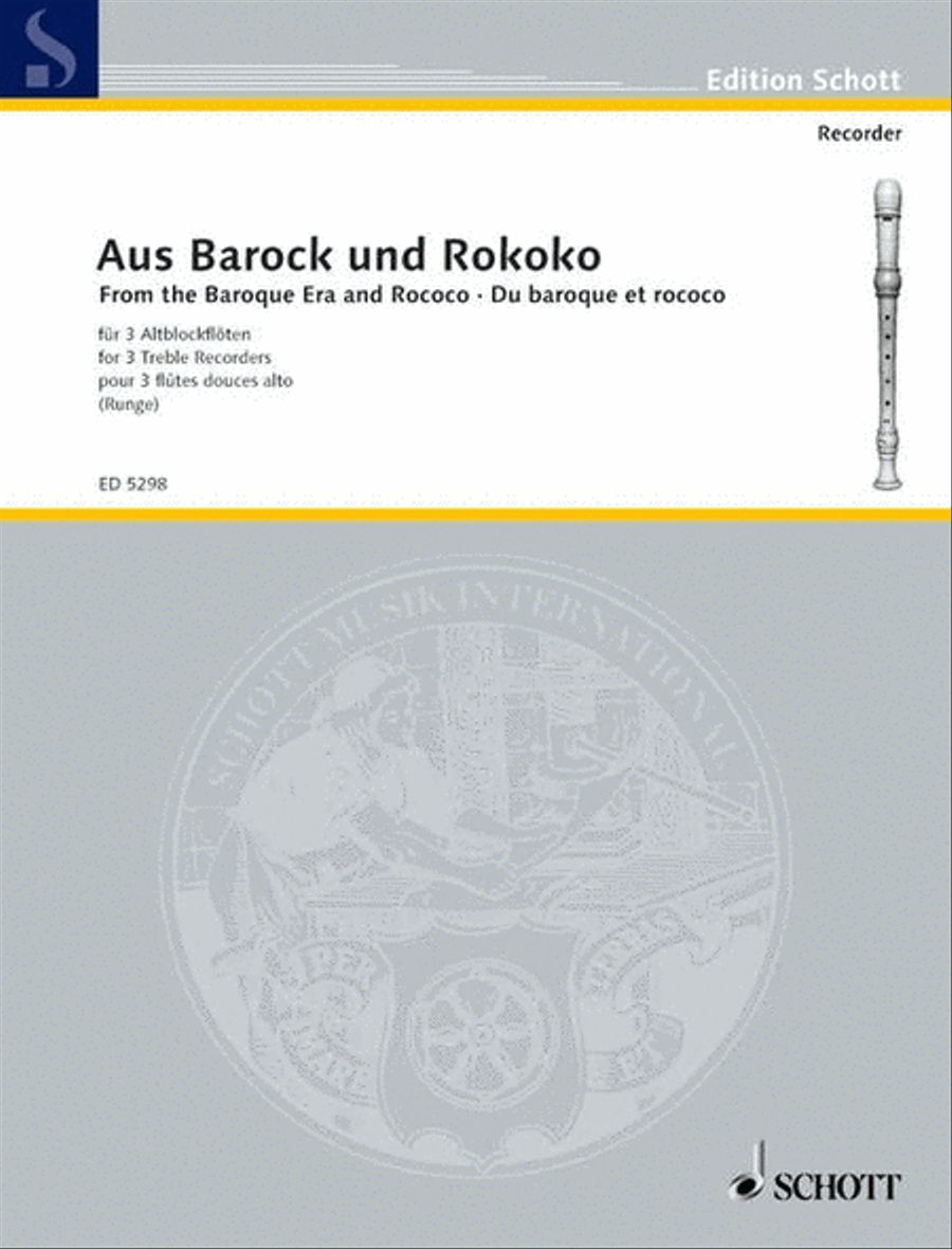 From the Baroque Era and Rococo Alto Recorder scores gallery preview page 1