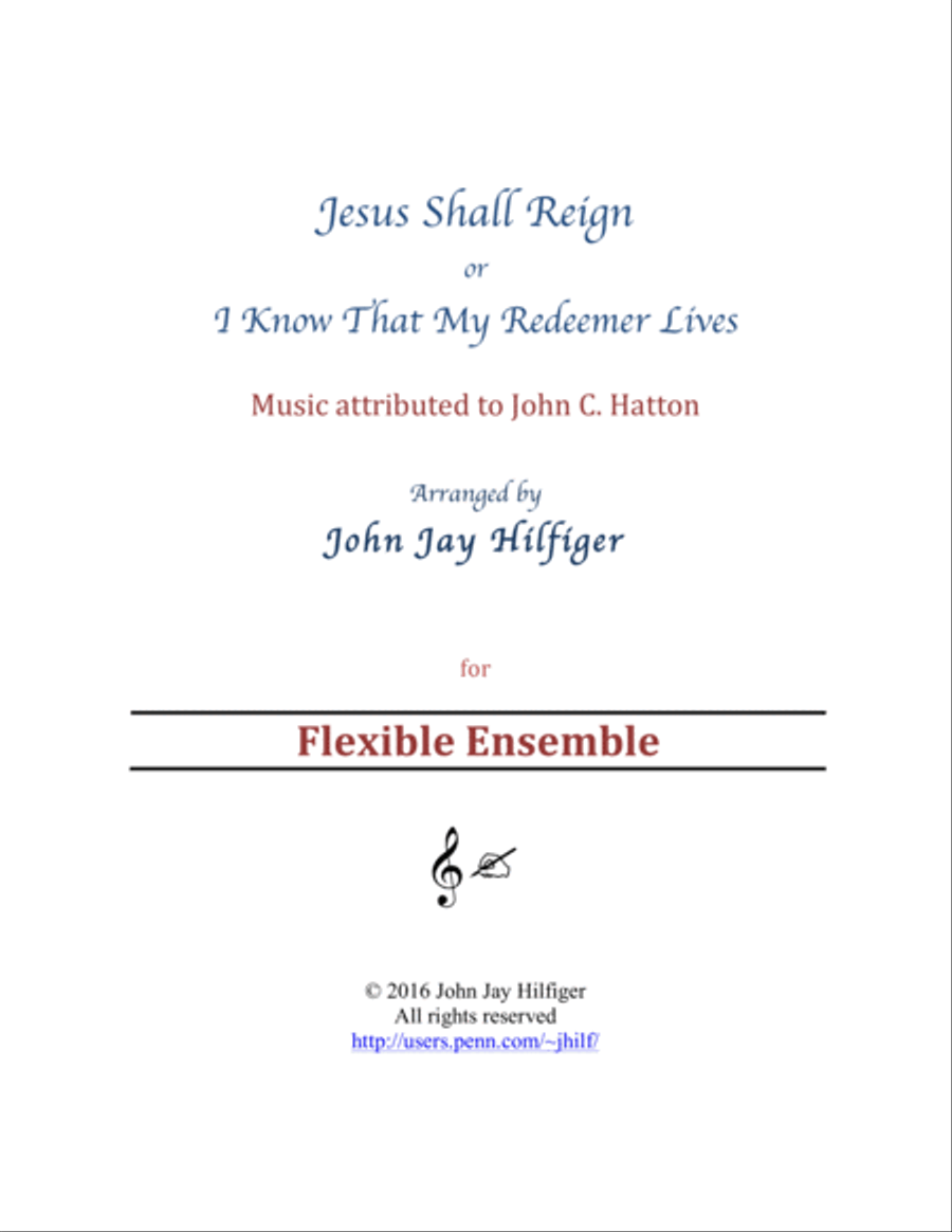 Jesus Shall Reign/ I Know That My Redeemer Lives Full Orchestra scores gallery preview page 1