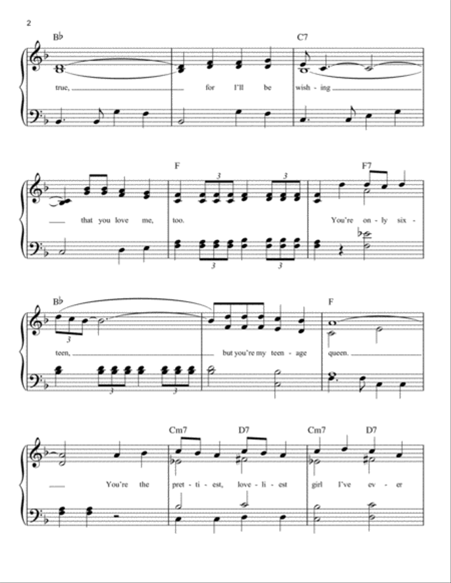Sixteen Candles Sixteen Candles Easy Piano scores gallery preview page 2