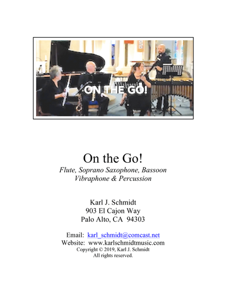 ON THE GO! for Flute, Soprano Sax, Bassoon, Vibraphone & Percussion image number null