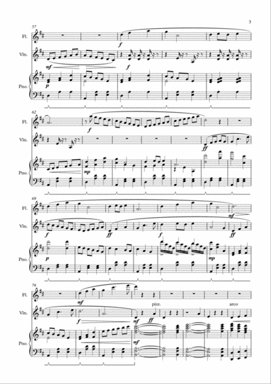 Classical Trio - for Piano, Flute and Violin Flute scores gallery preview page 3