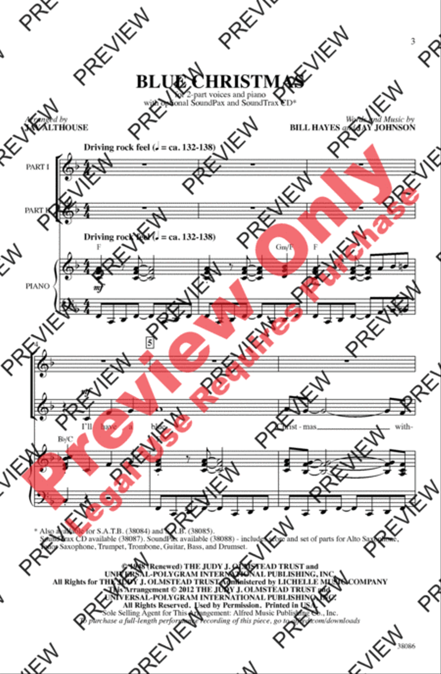 Blue Christmas Blue Christmas 2-Part scores gallery preview page 3
