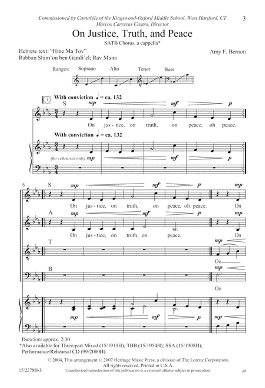 On Justice, Truth, and Peace 4-Part scores gallery preview page 4