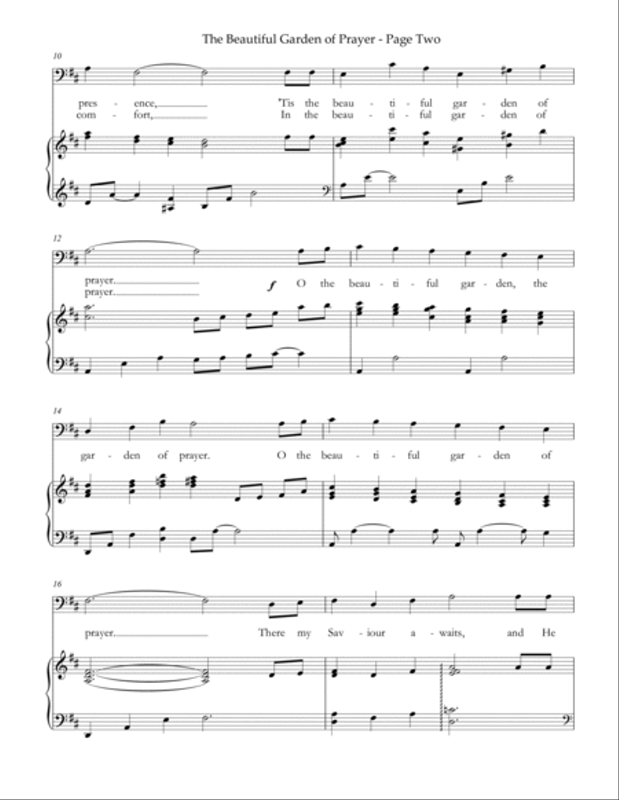 The Beautiful Garden of Prayer - Bar. Vocal Solo - Arr. by KATHLEEN HOLYOAK Voice Solo scores gallery preview page 3