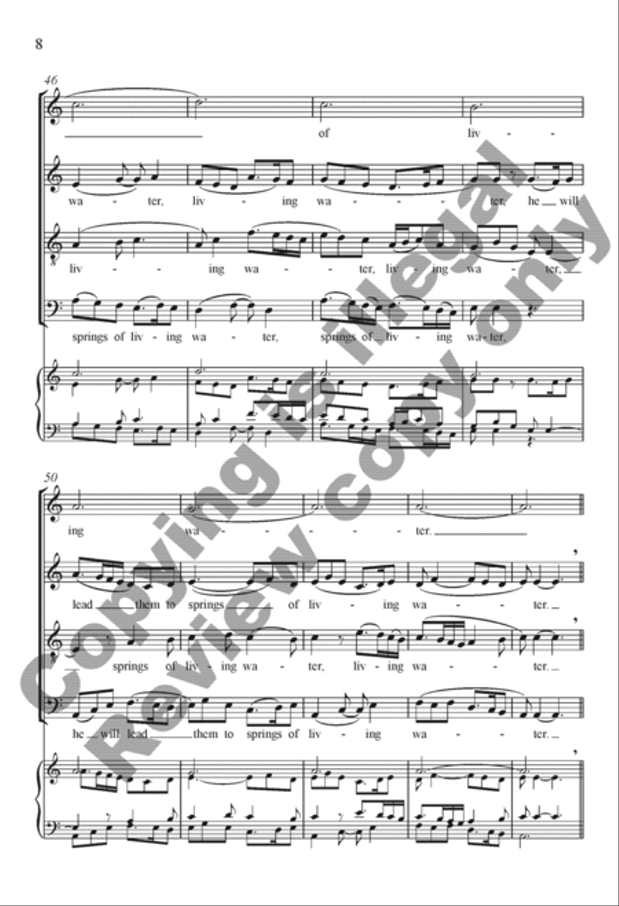 For the Lamb Will Be Their Shepherd 4-Part scores gallery preview page 7