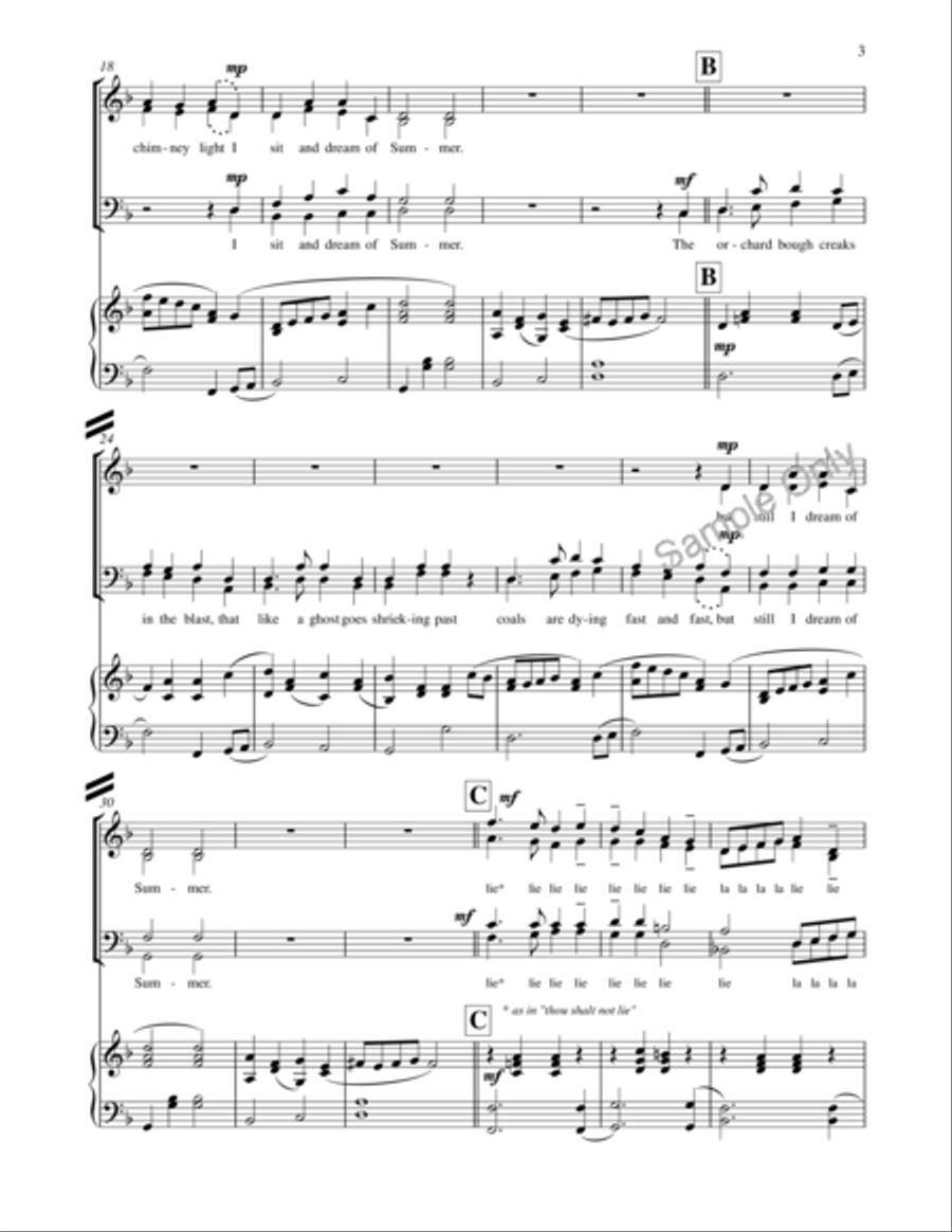 Mid Winter's Dreams 4-Part scores gallery preview page 3